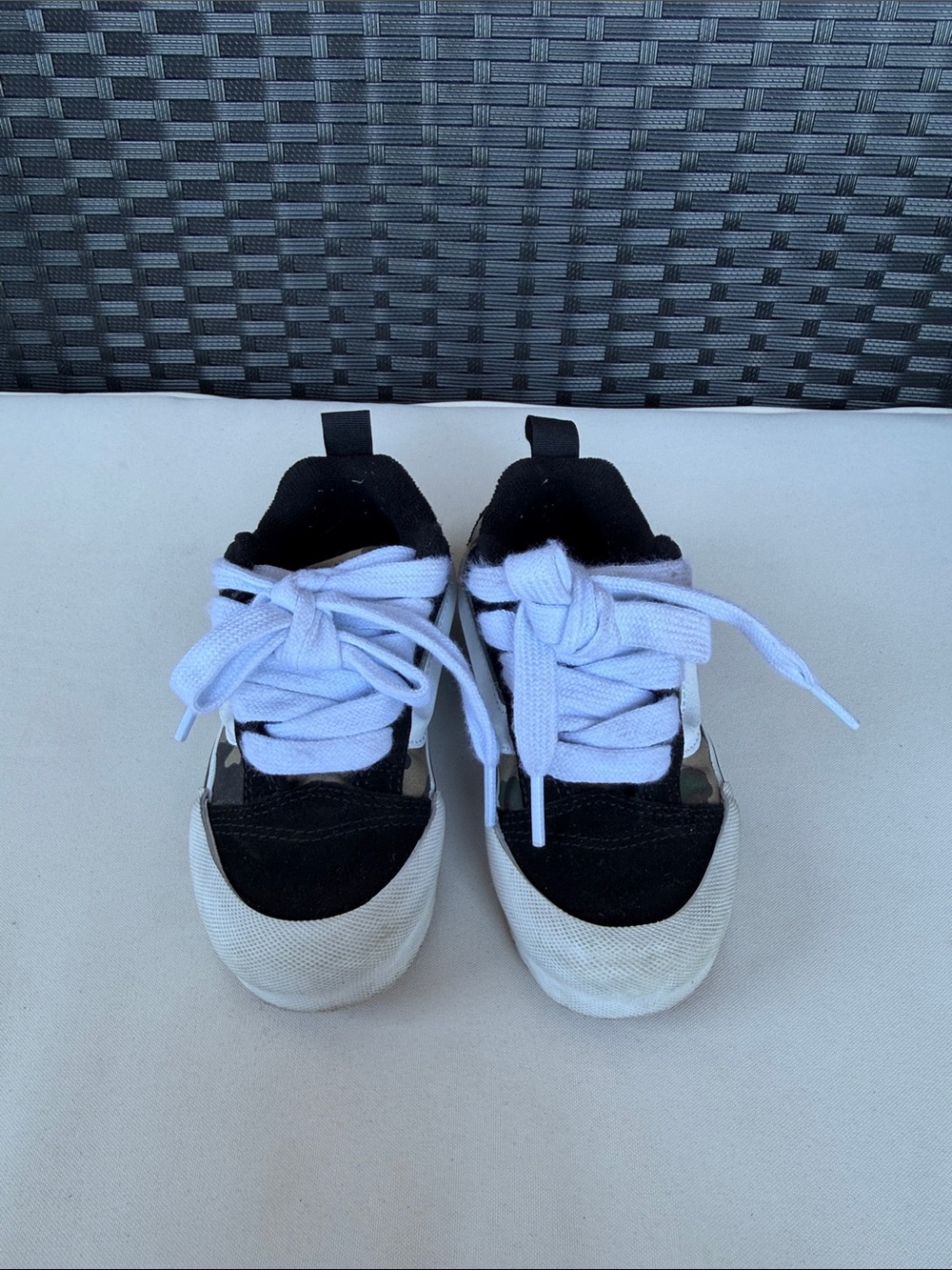 Kids Vans Black & White Lace-Up Sneakers